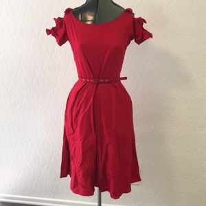 Red 1950s style “Selma” swing dress